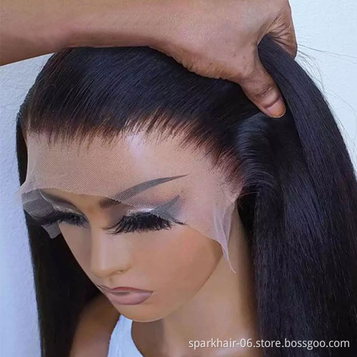 Cheap Wholesale Human Hair Wigs Lace Front Closure Yaki Full Virgin Brazilian Cuticle Aligned Lace Closure Human Hair Wigs